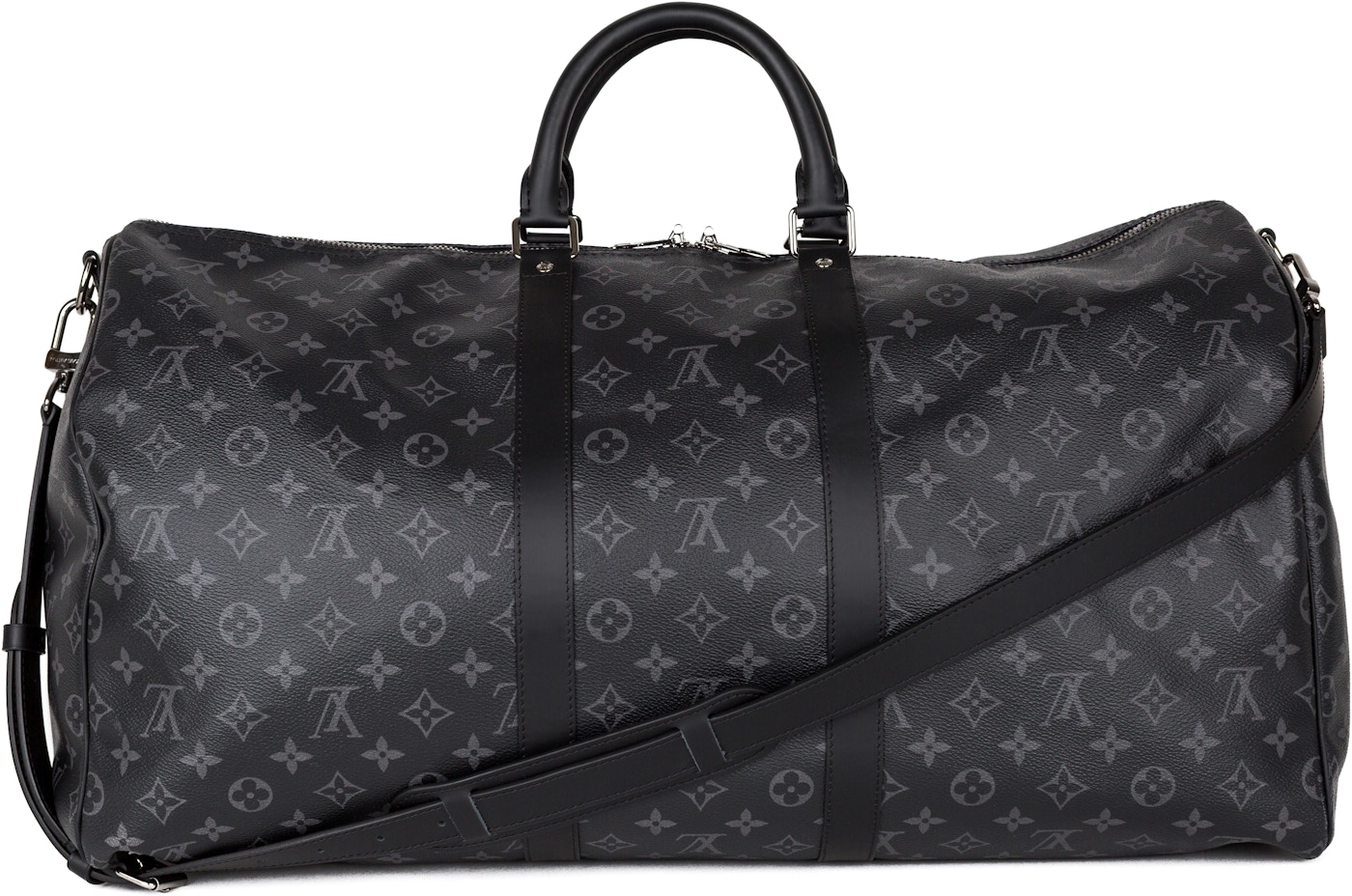 Smidighed mærke generøsitet Louis Vuitton Keepall Bandouliere Monogram Eclipse (Without Accessories )  55 Black/Grey