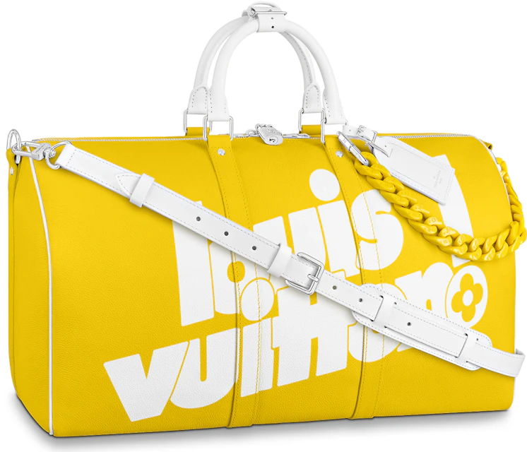 Louis Vuitton Keepall Bandouliere Acetate Monogram Yellow in Canvas