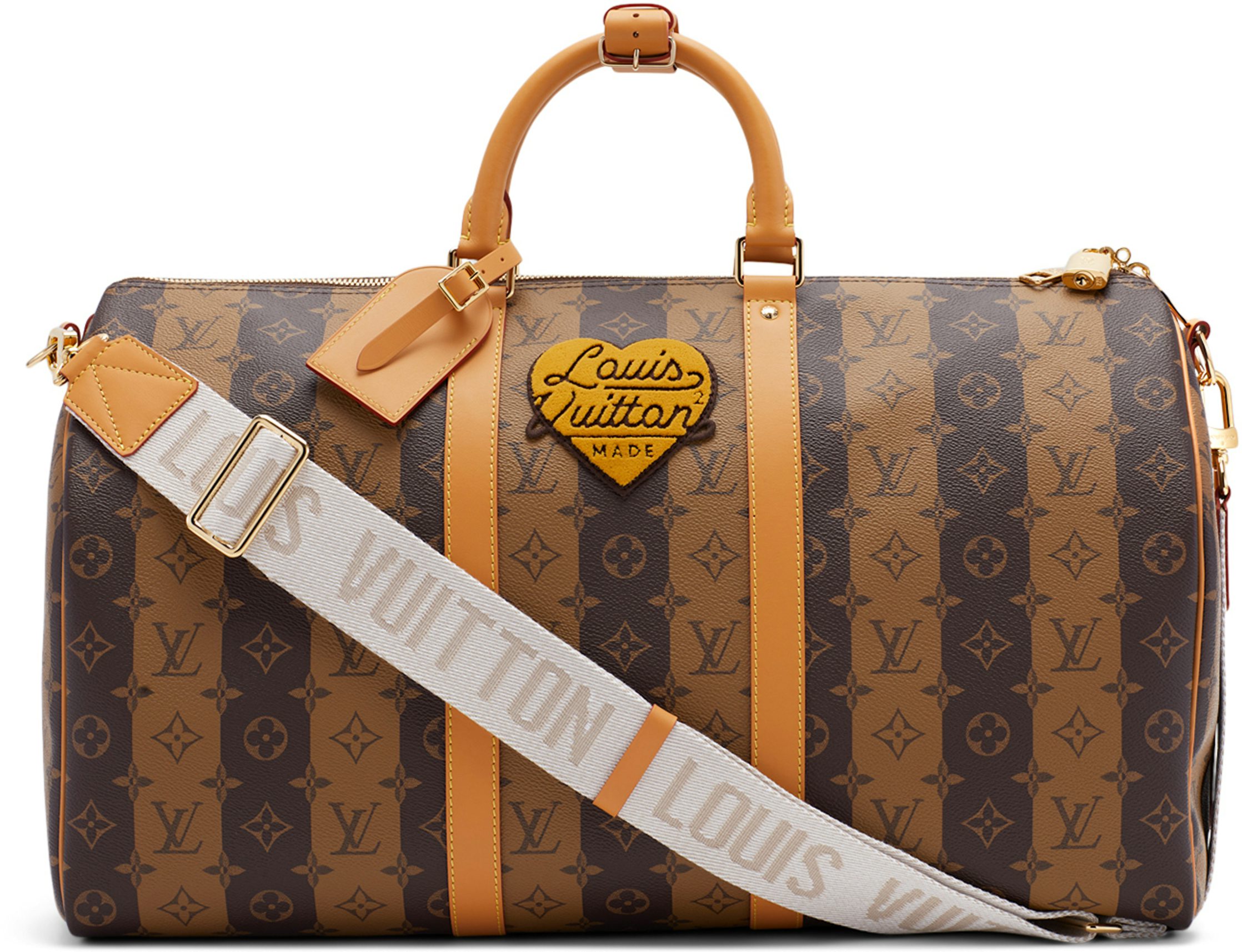 Louis Vuitton Keepall Bandouliere x Nigo 50 Monogram Stripes Brown in  Coated Canvas with Gold-tone - US
