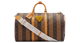 Louis Vuitton Keepall Bandouliere x Nigo 50 Monogram Stripes Brown