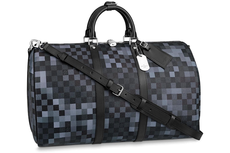 Louis Vuitton Keepall Bandouliere Damier Graphite Pixel 50 Gray in