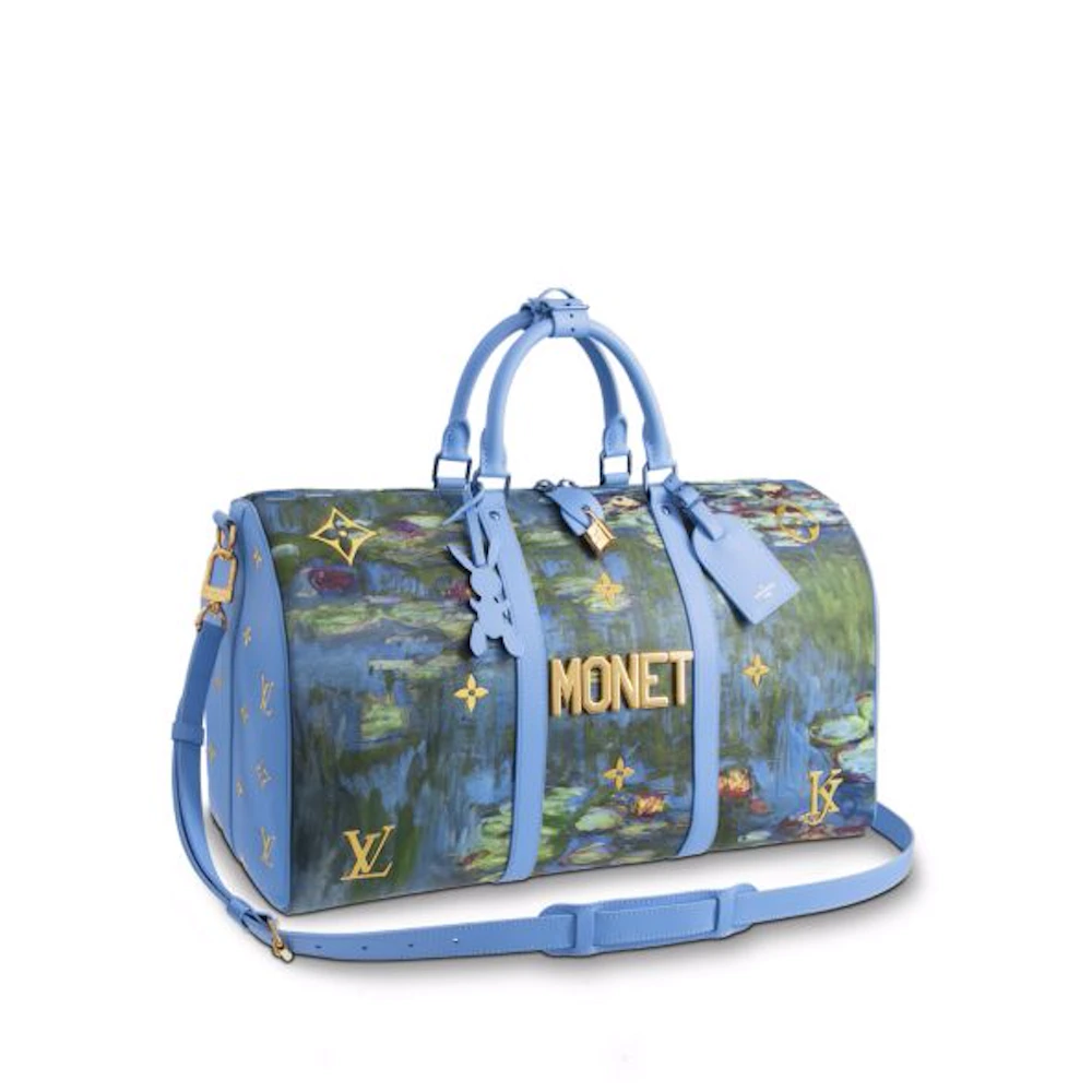 Louis Vuitton x Jeff Koons Keepall Bandouliere Claude Monet Masters 50  Lavender Multicolor in Coated Canvas with Brass - US