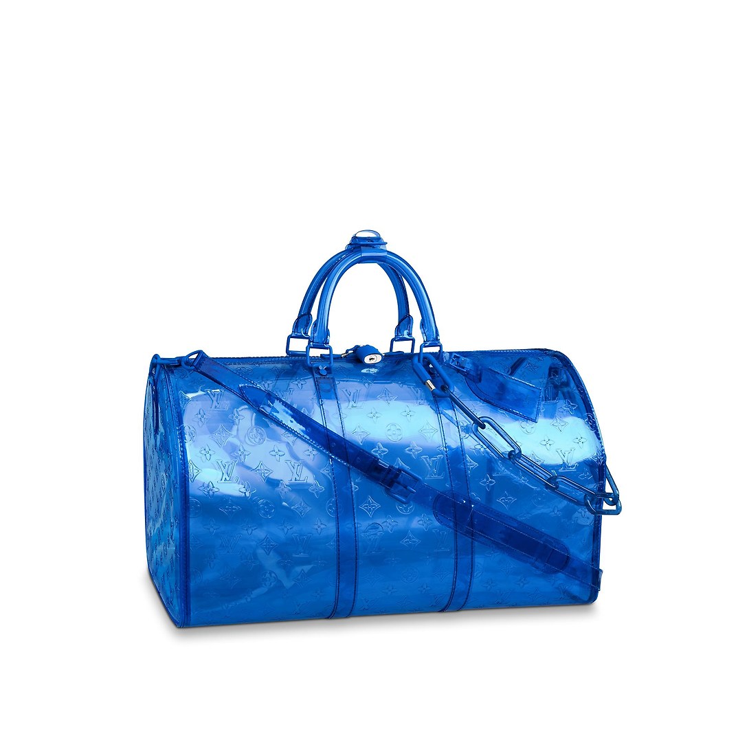Louis Vuitton 2019 Pre-owned Vinyl Keepall Travel Bag - Blue