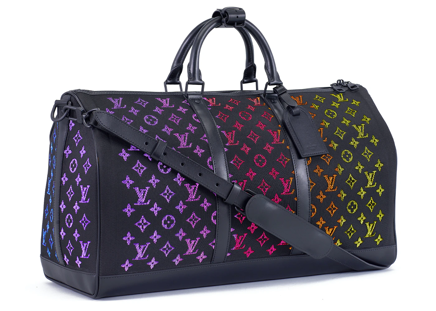 Louis Vuitton Keepall LED Monogram 50 Black in Leather with Black-tone - US