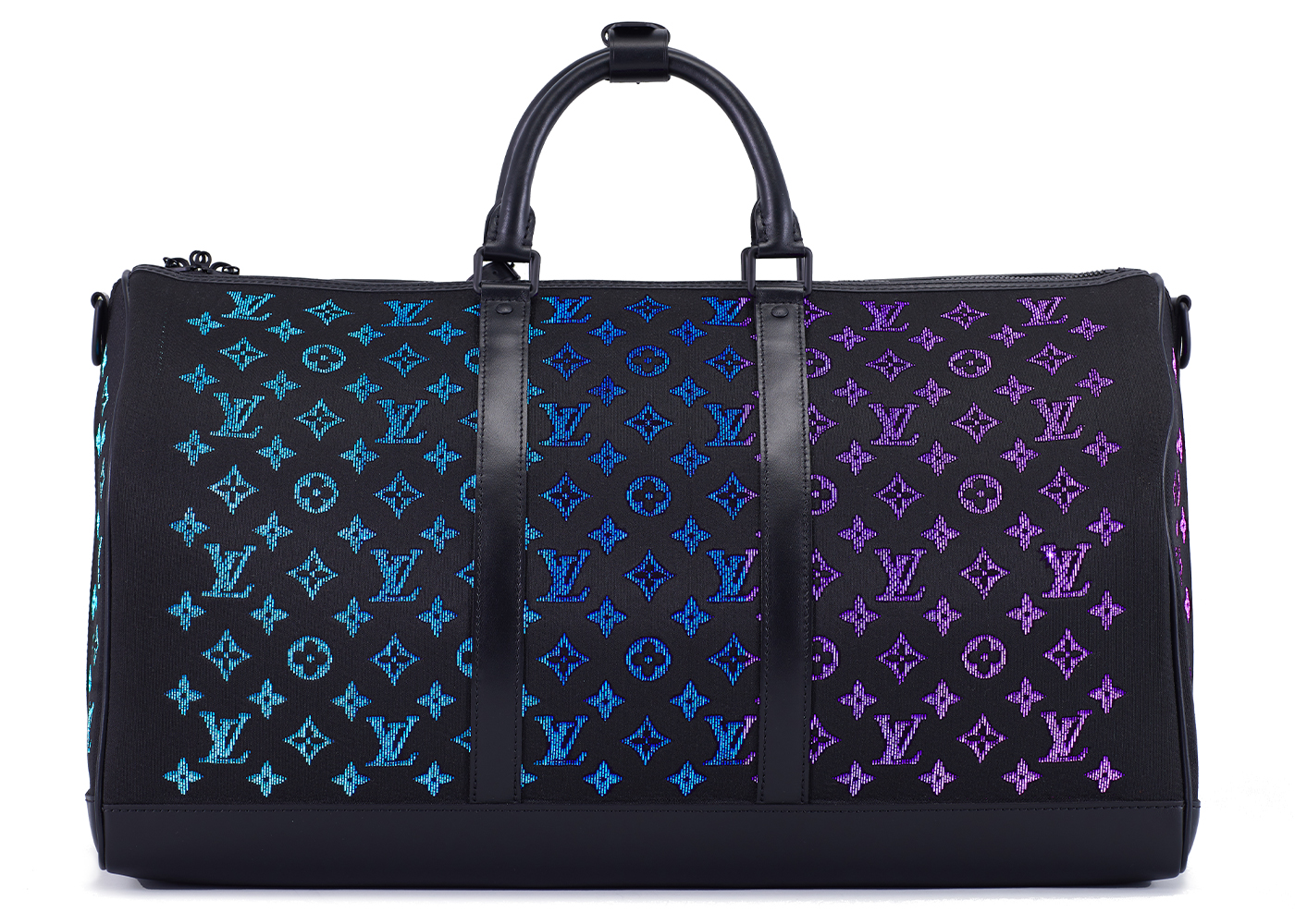 Louis Vuitton Keepall LED Monogram 50 Black in Leather with Black ...