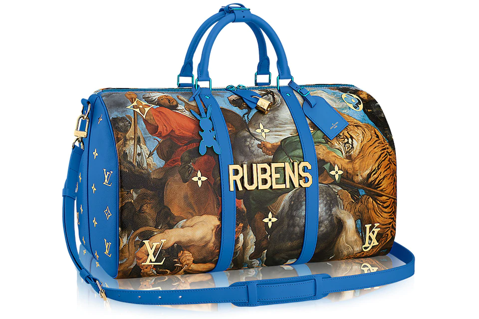 Louis Vuitton x Jeff Koons Keepall Bandouliere Peter Paul Rubens Masters 50 Blue Multicolor