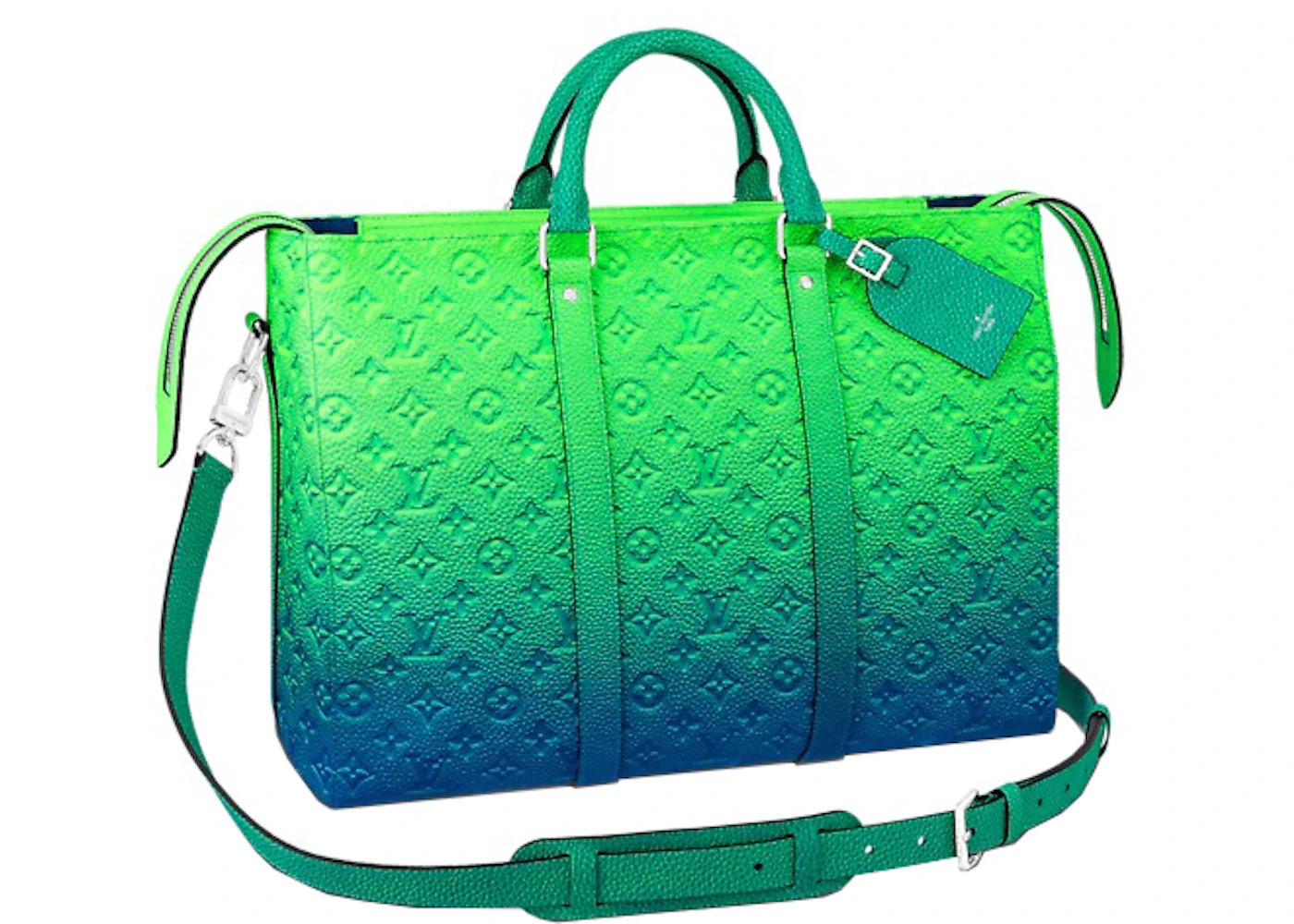 Louis Vuitton Keepall Tote Taurillon Illusion Blue/Green in Leather with  Silver-tone - GB