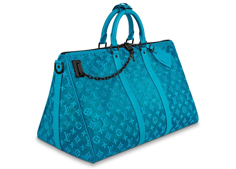 Louis Vuitton Keepall Triangle Monogram Mesh 50 Turquoise in Mesh