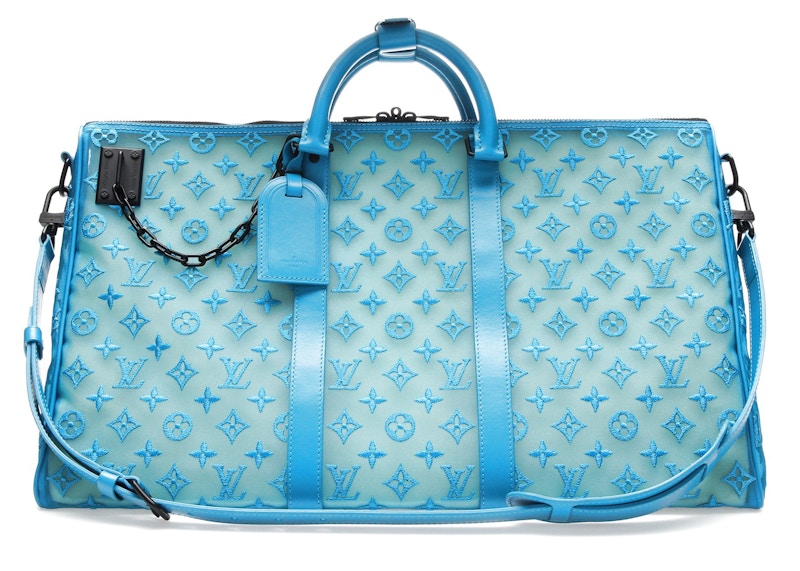 Louis Vuitton Keepall Triangle Monogram Mesh 50 Turquoise