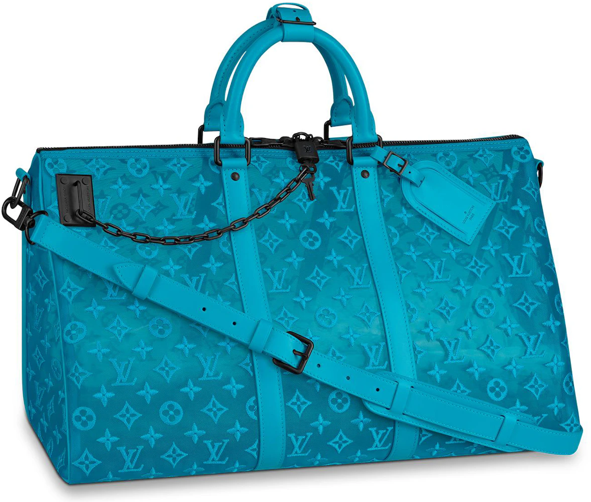 Louis Vuitton Keepall Triangle Monogram Mesh 50 Turquoise in Mesh