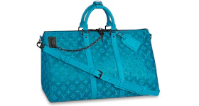 Louis Vuitton Keepall Triangle Monogram Mesh 50 Turquoise