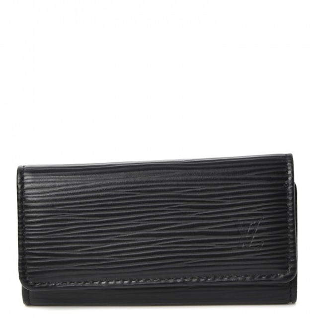 Louis Vuitton Key Pouch Epi Black in Epi Cowhide Leather with