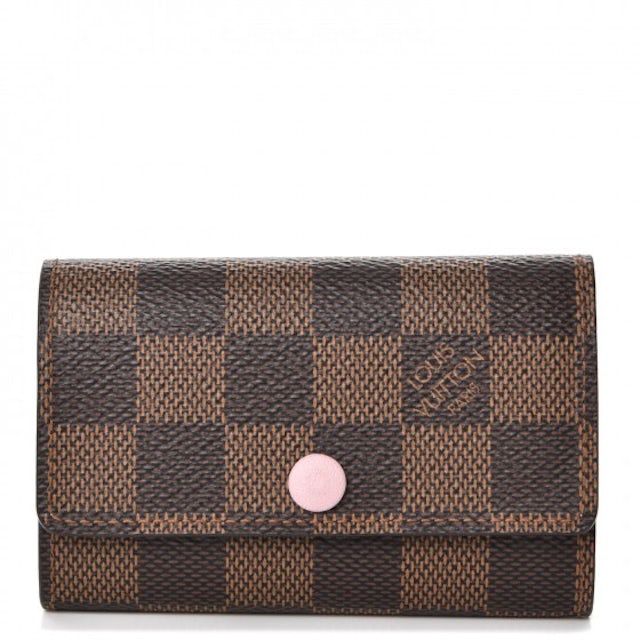 Louis Vuitton Key Holder Multicles 6 Damier Ebene Rose Ballerine in Coated  Canvas with Brass - US