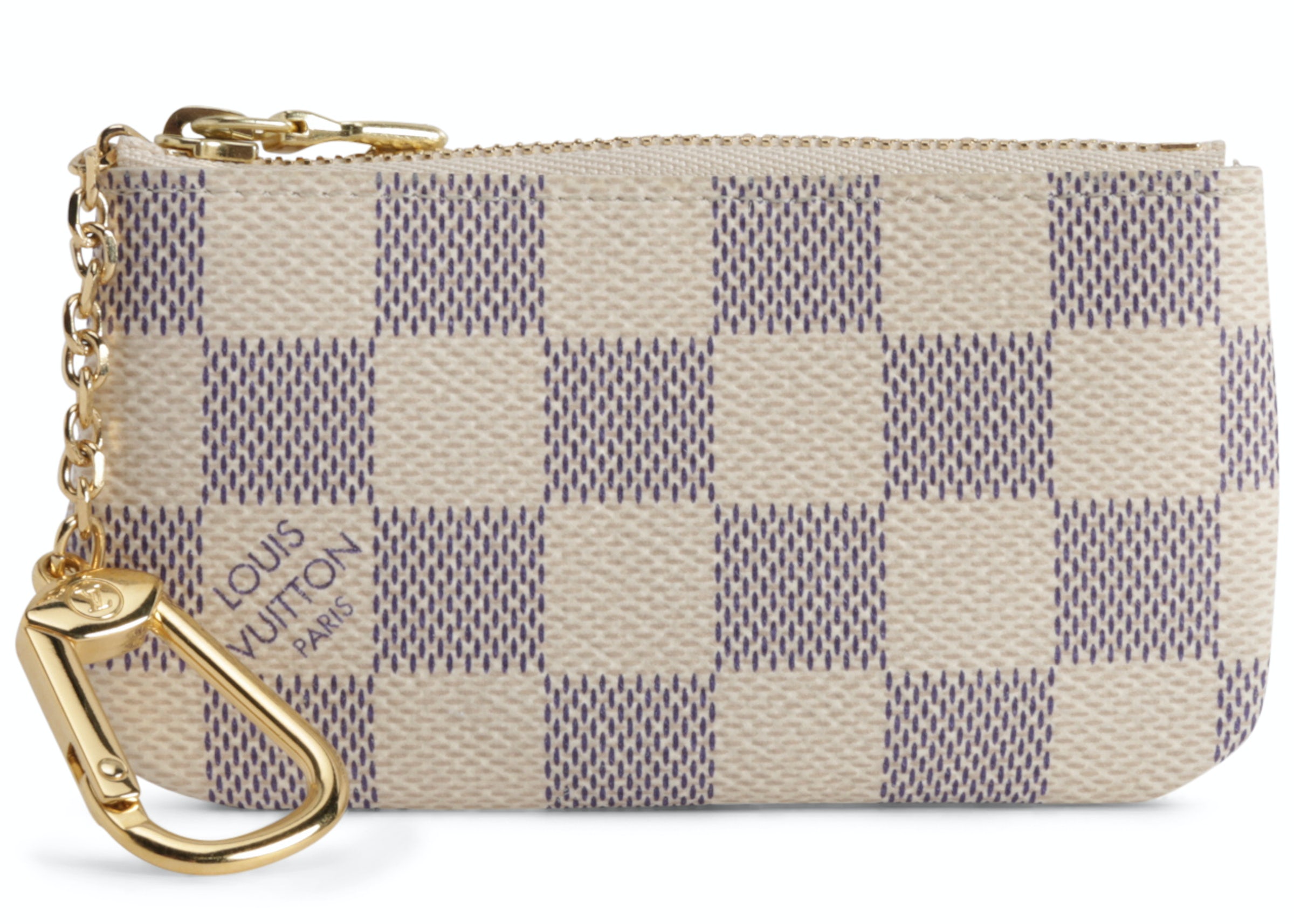 Louis Vuitton Key Pouch Damier Azur White/Blue in Canvas with