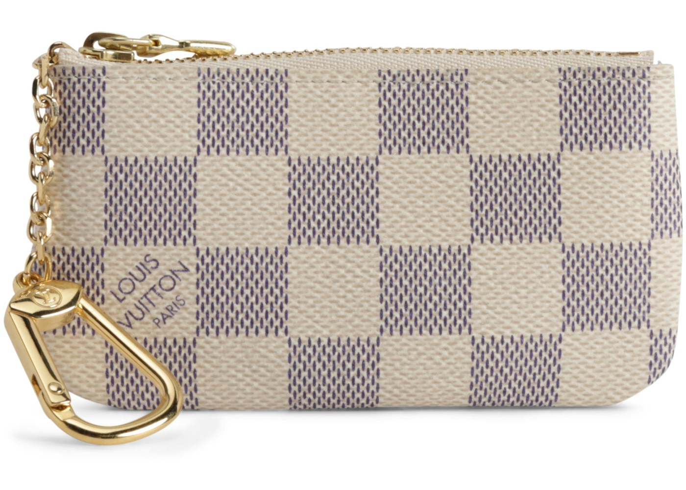 Louis Vuitton Key Pouch Damier Azur White Blue In Canvas With Brass Louis Vuitton Key Pouch Damier Azur White Blue In Canvas With Brass