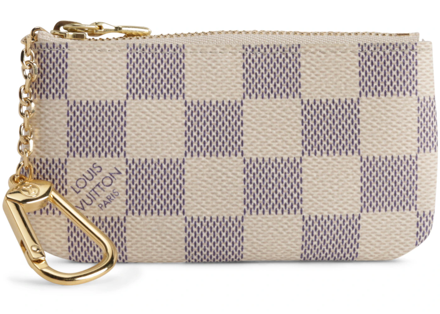 Louis Vuitton Key Pouch Damier Azur White/Blue in Canvas with