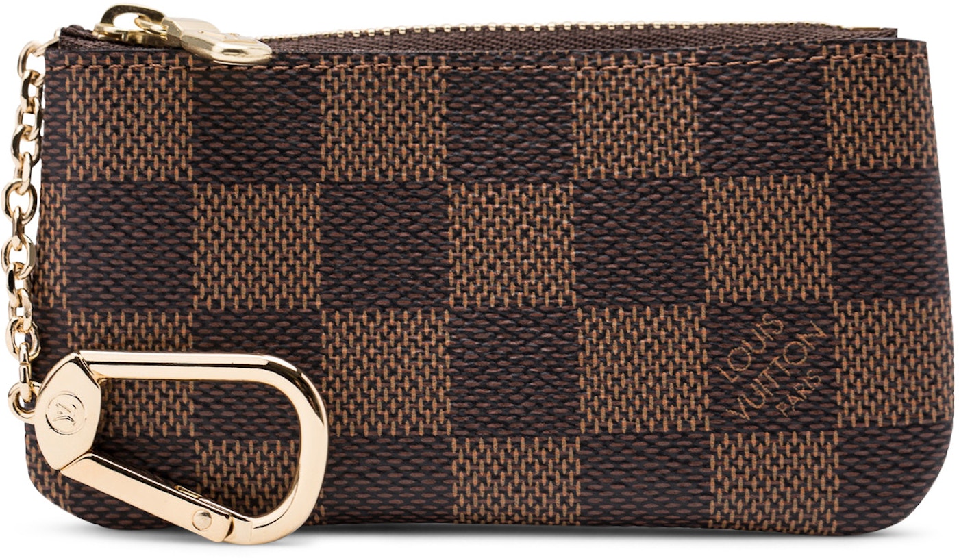 Afrika skildpadde gå i stå Louis Vuitton Key Pouch Damier Ebene in Coated Canvas with Gold-Tone