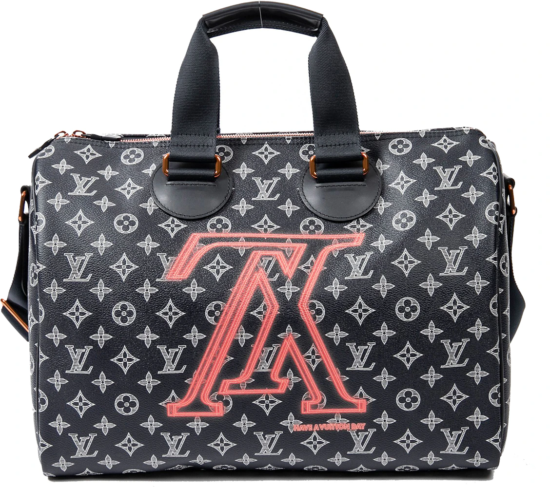 Louis Vuitton Kim Jones Limited Edition Upside-Down Speedy Bandouliere Navy  Blue in Canvas with Pink Metal - US