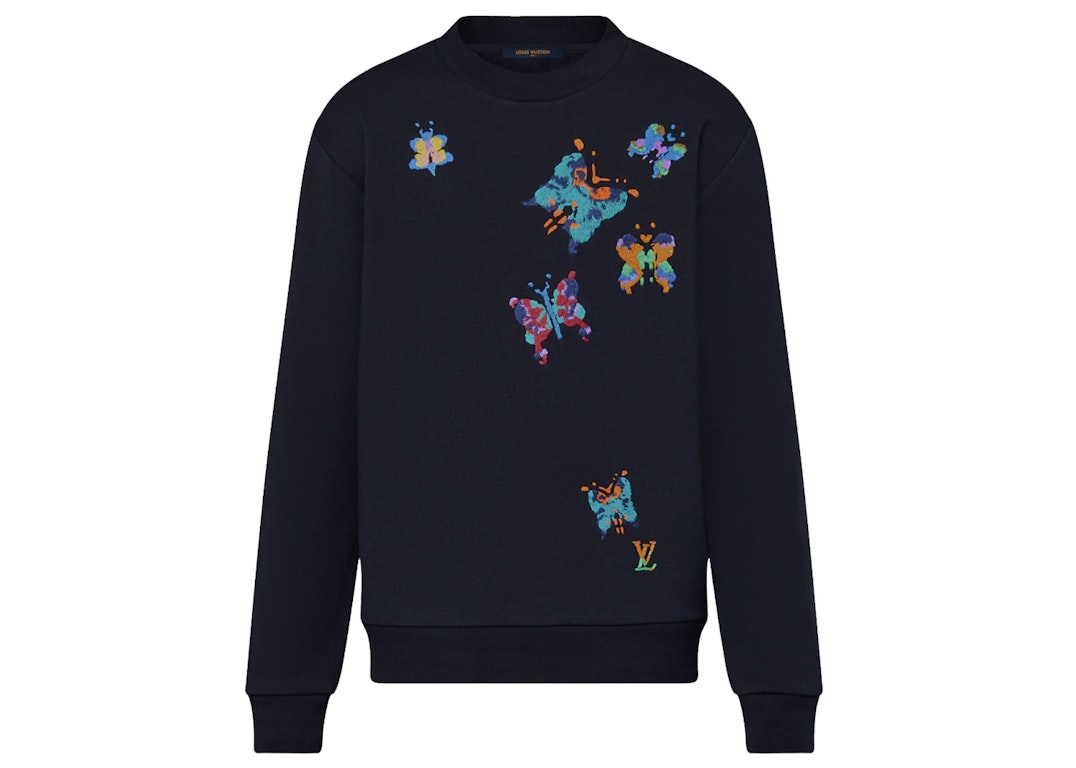 Pre-owned Louis Vuitton Lv Butterflies Crewneck Sweatshirt Total Eclipse