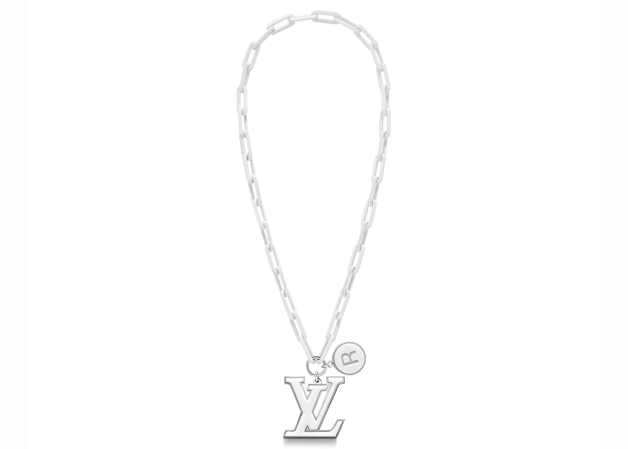 Louis Vuitton LV Monogram Links Chain Necklace Silver