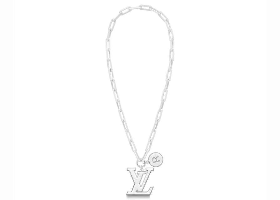 Louis Vuitton LV Chain Links Necklace White in Ceramic with Silver-tone - GB
