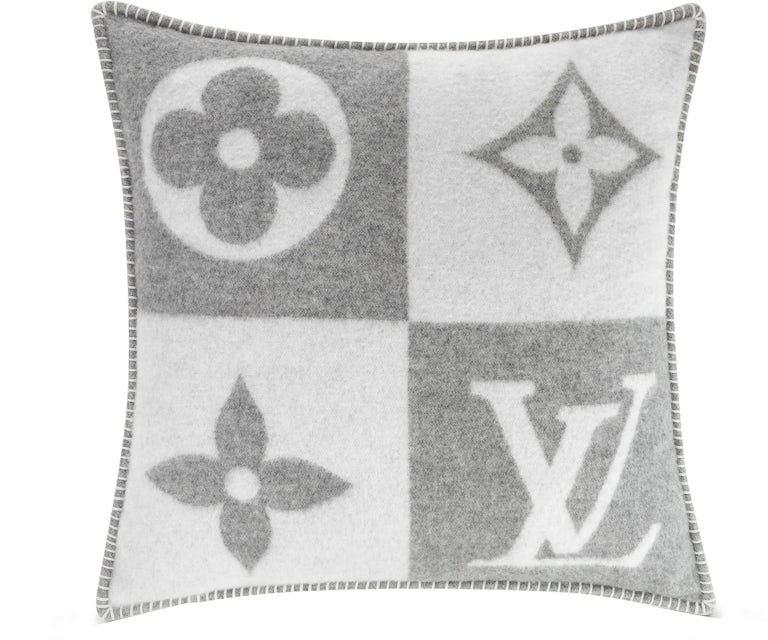 Louis Vuitton LV Checkmate Grey Pillow