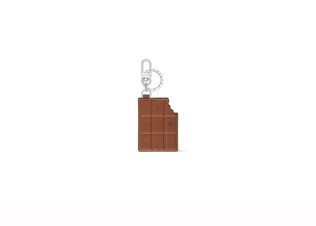 Pre-owned Louis Vuitton Lv Chocolate Bar Figurine Key Holder And Bag Charm Brown