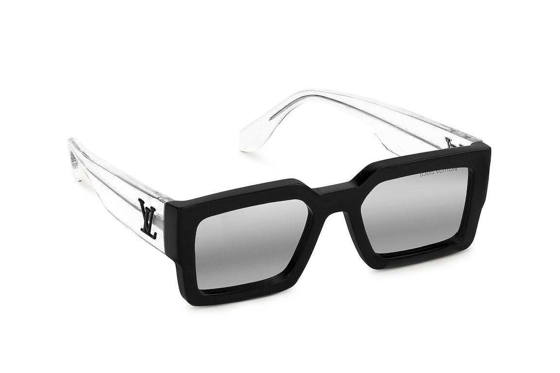 Pre-owned Louis Vuitton Lv Clash Square Sunglasses Black/crystal/mirror Lenses (z1580e/w)