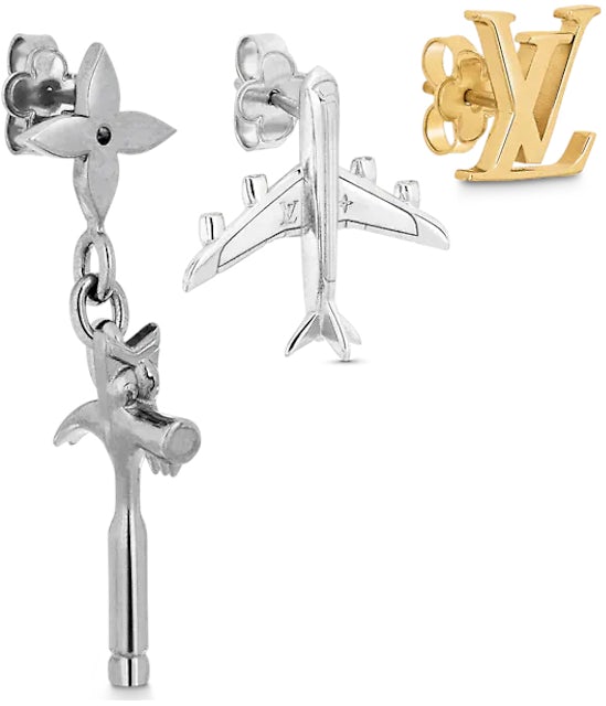 Louis Vuitton LV Comics Earrings Silver in Silver Metal with