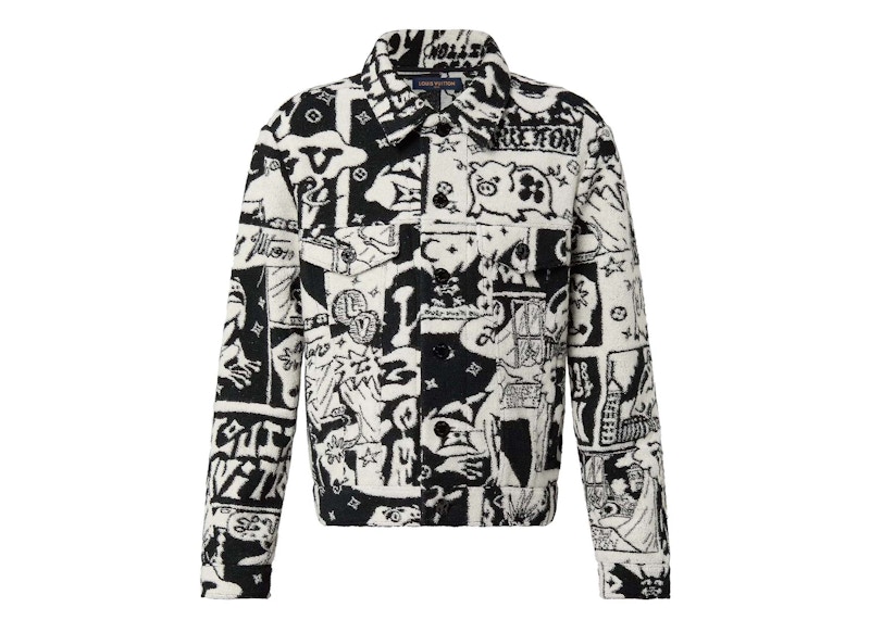 Pre-owned Louis Vuitton Men's  Lv Comics Trucker Jacket In Black