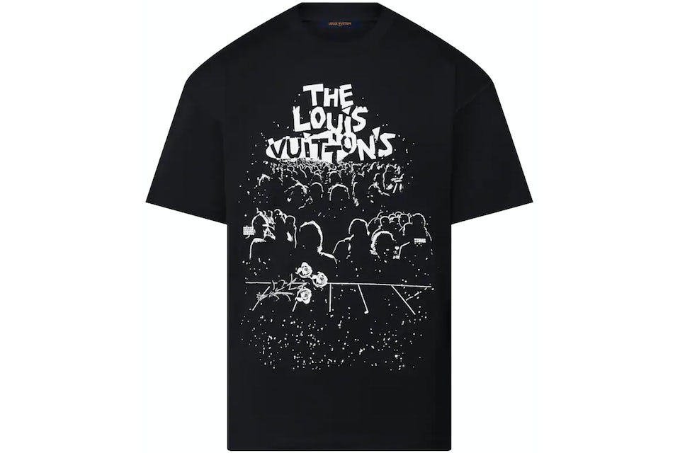 floating lv printed t-shirt black