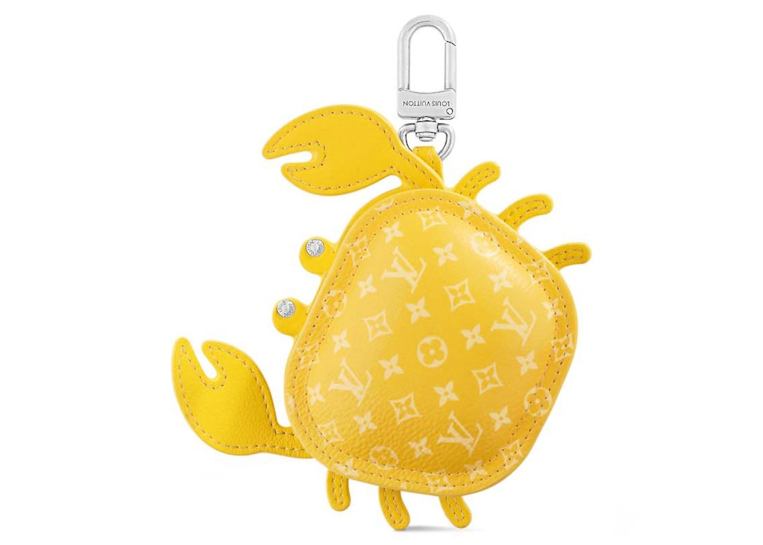 Pre-owned Louis Vuitton Lv Crab Bag Charm Yellow