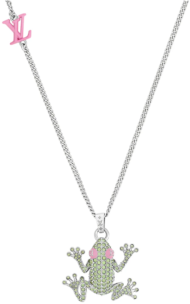 Louis Vuitton LV Crazy Animals Necklace Silver/Green in Metal/Crystal with  Silver-tone - US