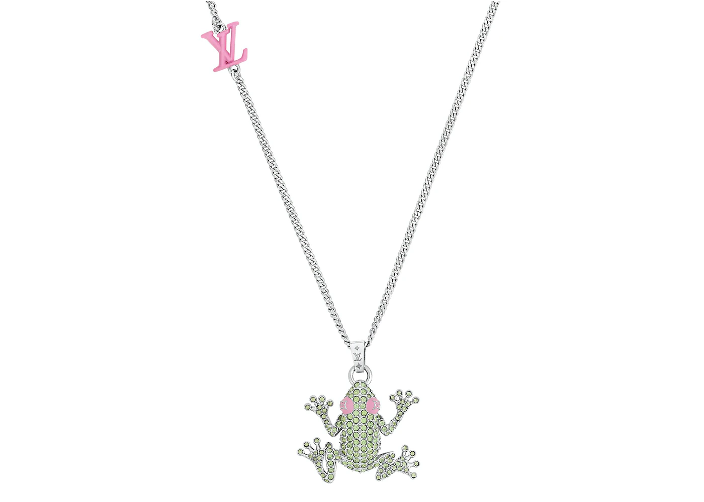 Louis Vuitton LV Crazy Animals Necklace Silver/Green in Metal/Crystal with  Silver-tone - US