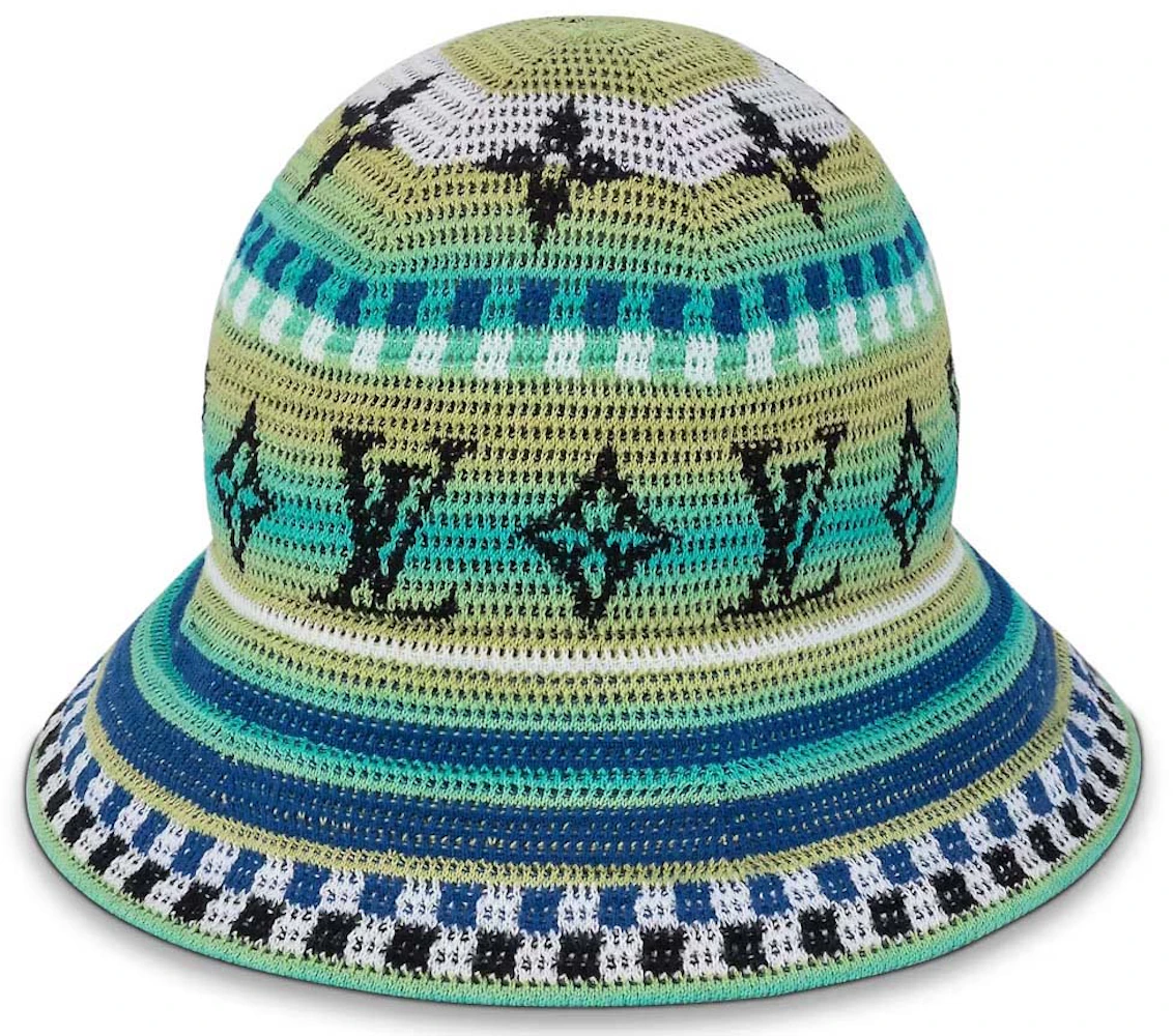 Louis Vuitton LV Crochet Stripes Straw Hat Blue