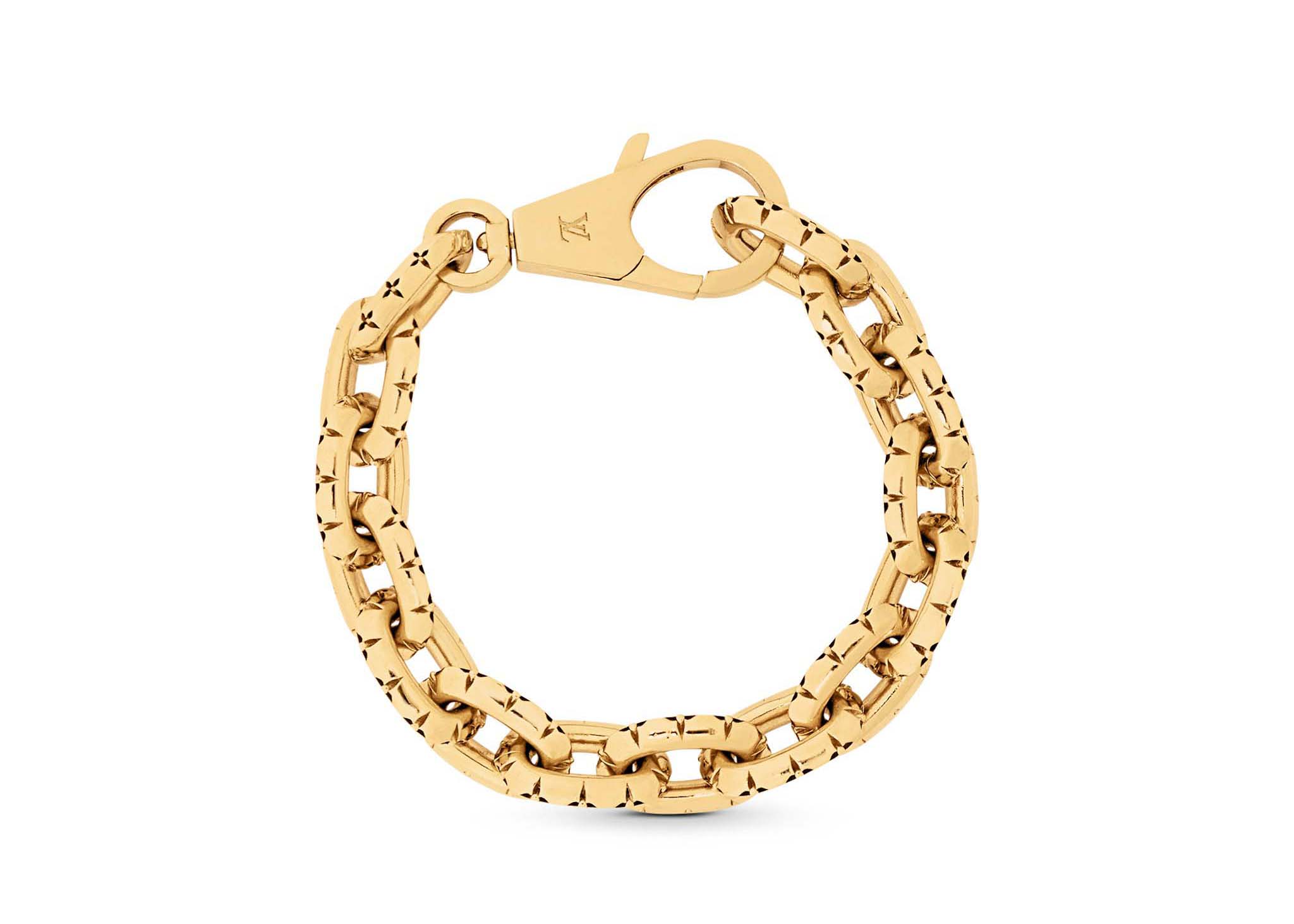 LOUIS VUITTON Bracelet ID LV Signature Chain Silver Gold Metal Plated Brass  Circle M61092 Women's Accessories Jewelry | eLADY Globazone