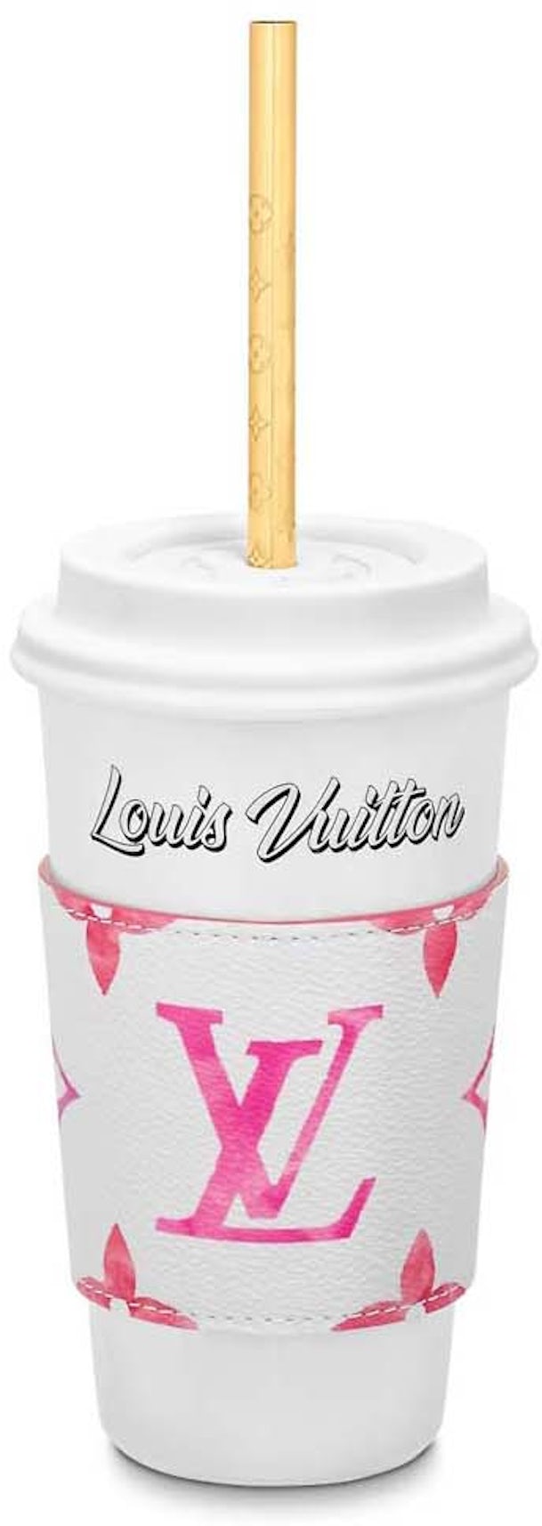 Pink Louis Vuitton Starbucks Cup