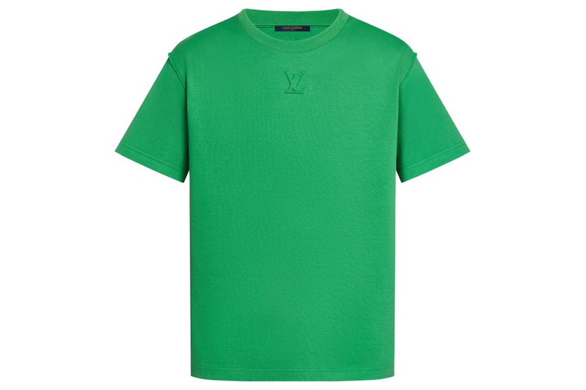 Pre-owned Louis Vuitton Lv Debossed Tee Green
