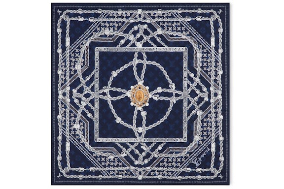 Louis Vuitton Pañuelo de seda LV Dynasty Azul marino