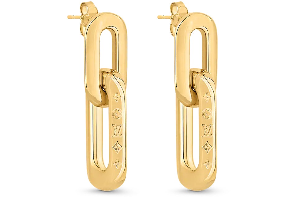 Louis Vuitton LV Edge Double Earrings Gold in Gold Metal with Gold