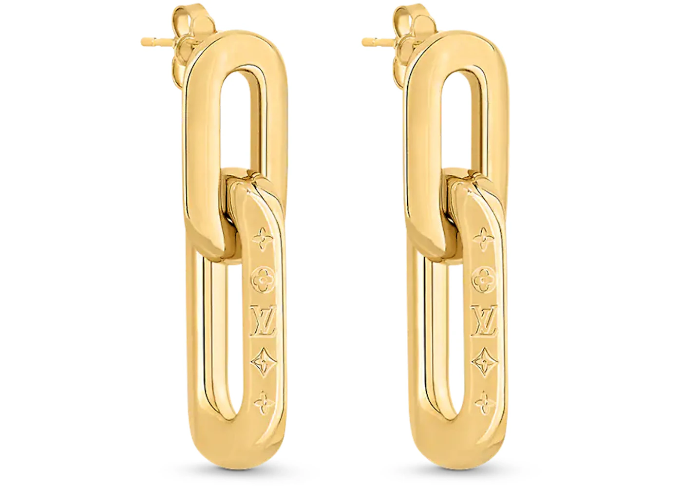 Louis Vuitton LV Edge Double Earrings Gold