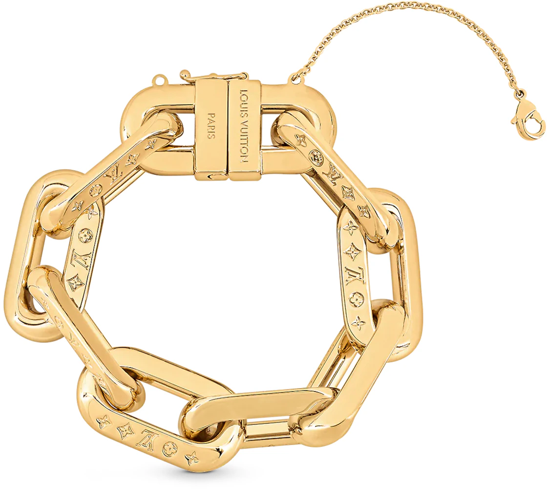 Louis Vuitton LV Eclipse Bracelet Golden Metal. Size S