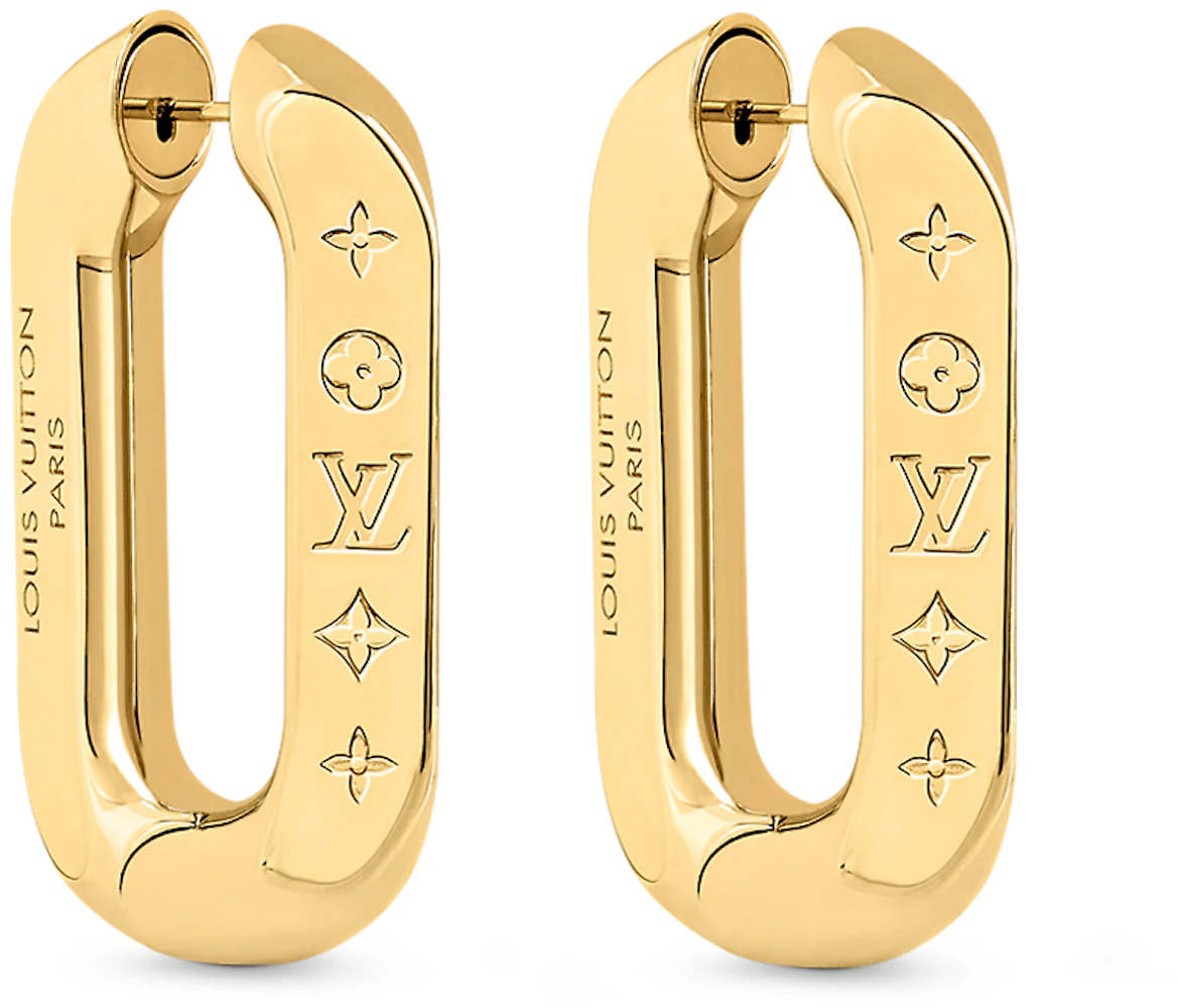 Louis Vuitton LV Initials Iconic Earrings Gold in Gold Metal - US