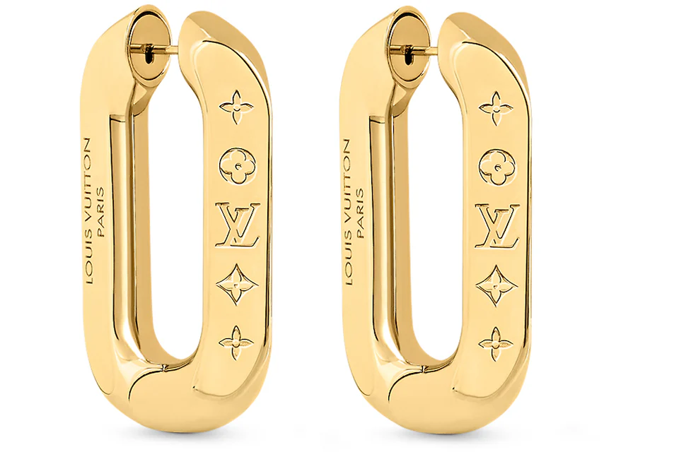 Louis Vuitton LV Edge MM Earrings Gold