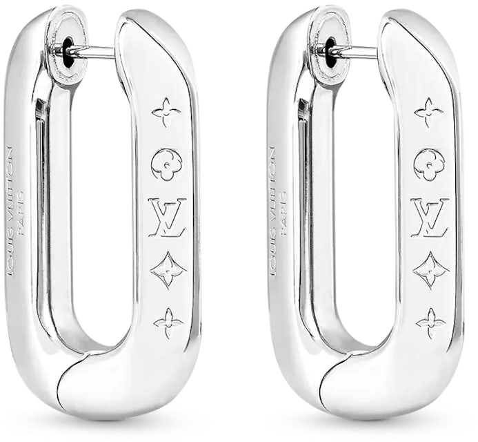 Louis Vuitton LV Edge PM Earrings Silver in Silver Metal with Silver-tone -  JP