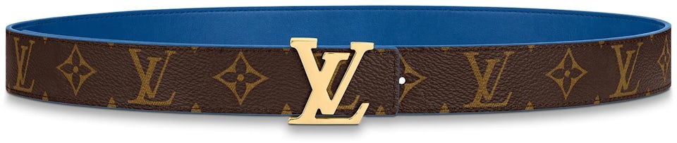 Louis Vuitton Damier Azur LV initials Reversible Belt
