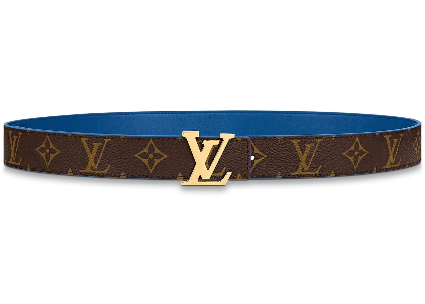 Louis Vuitton LV Escale LV Initiales Reversible Belt 30MM Blue in Calfskin  Leather with Gold-tone - GB