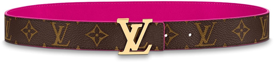 Louis Vuitton LV initials 30mm Reversible Belt, Pink, 85