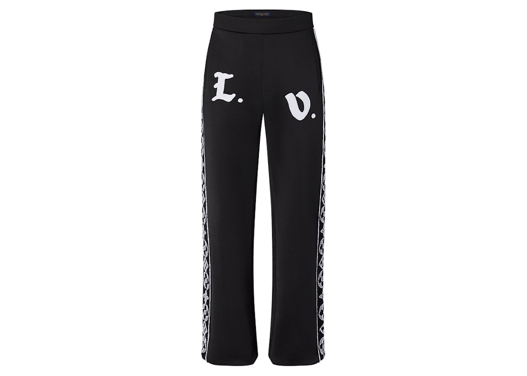 Pre-owned Louis Vuitton Lv Flower Band Track Pants Black