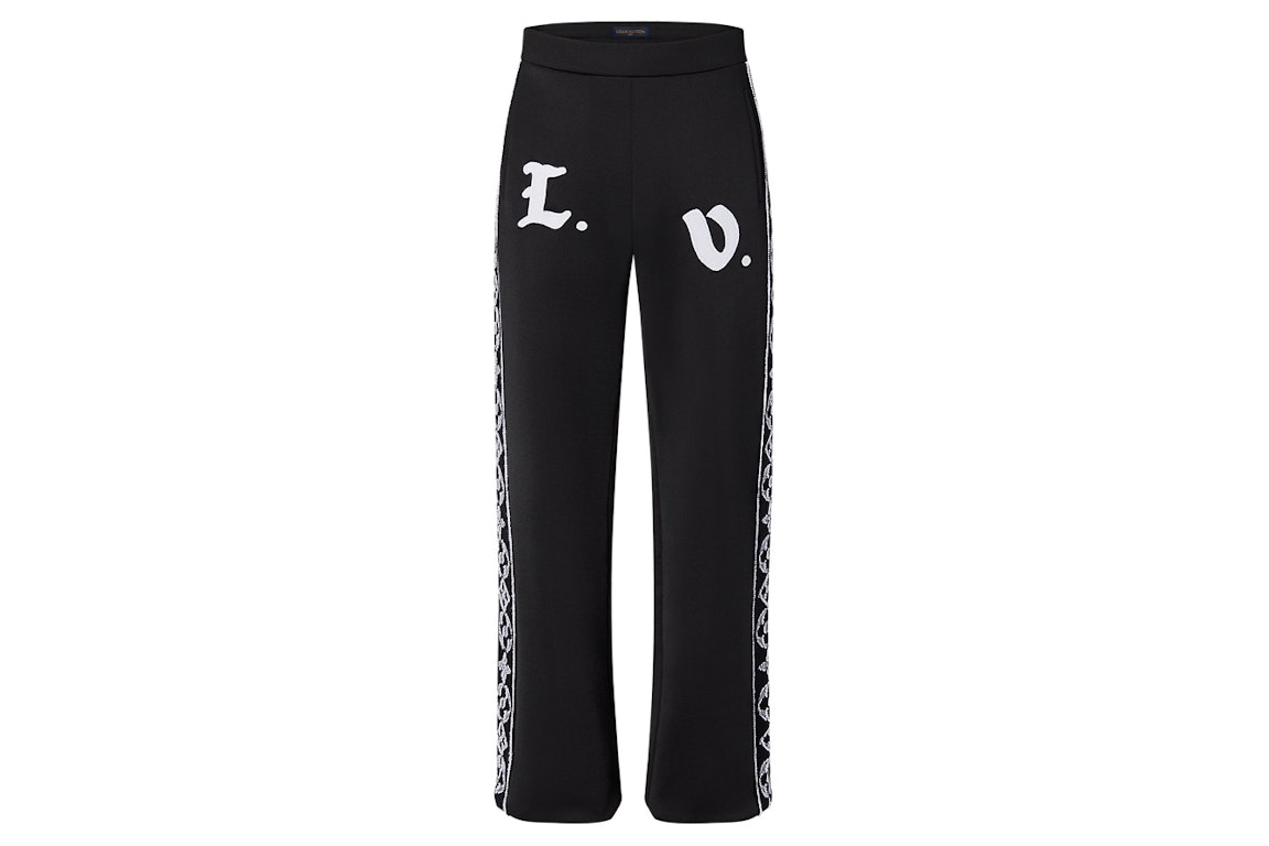 Pre-owned Louis Vuitton Lv Flower Band Track Pants Black